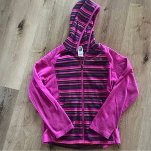 The North Face girls Sz Large (14/16) fleece jacket. Full Zip. Pink. GUC